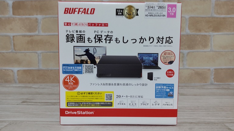 BUFFALOの外付けHDD　箱