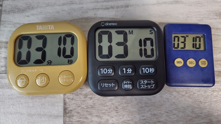 キッチンタイマータニタ、ドリテック、100均